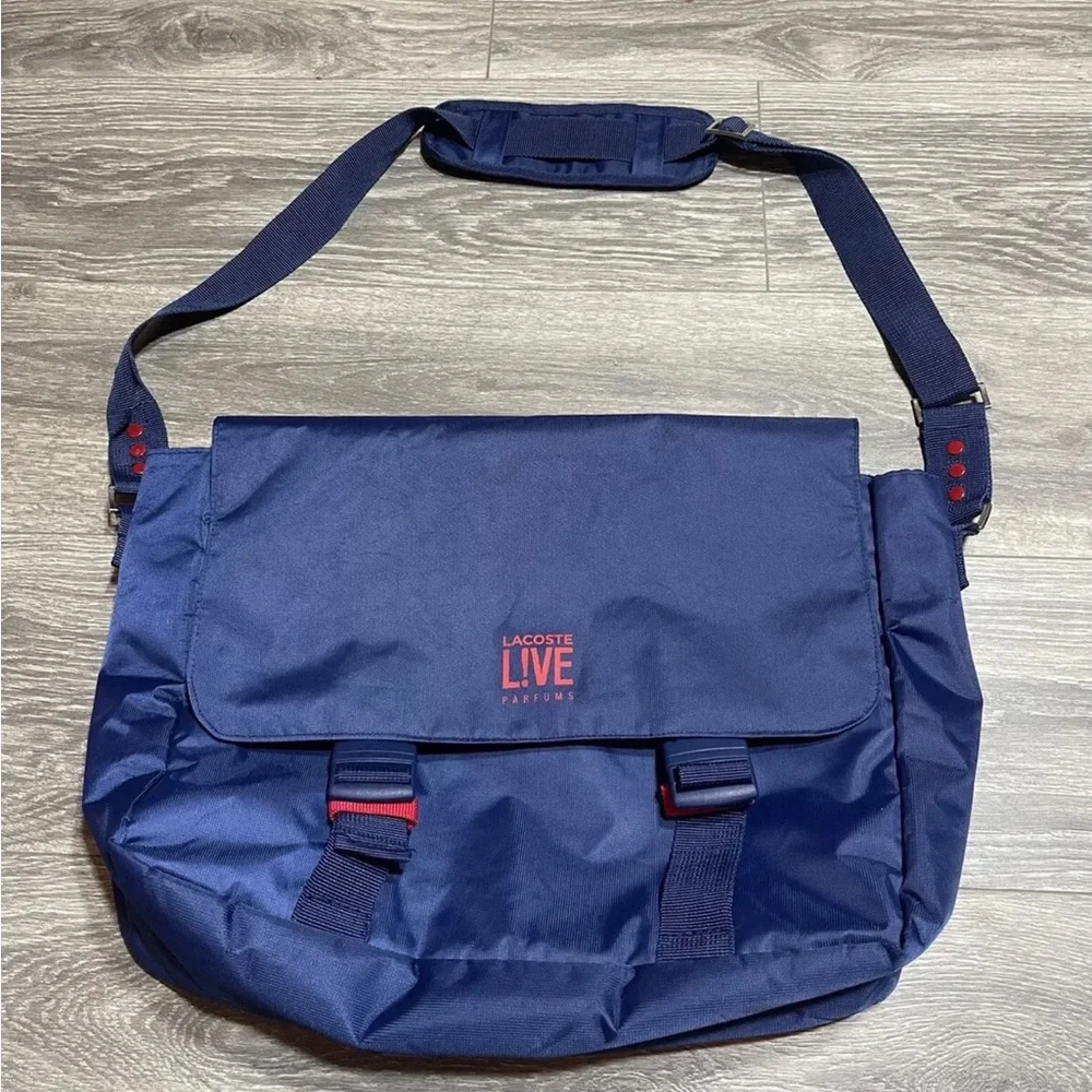 Official Lacoste Live Laptop Messenger Travel Bag Shoulder Cross Body EUC